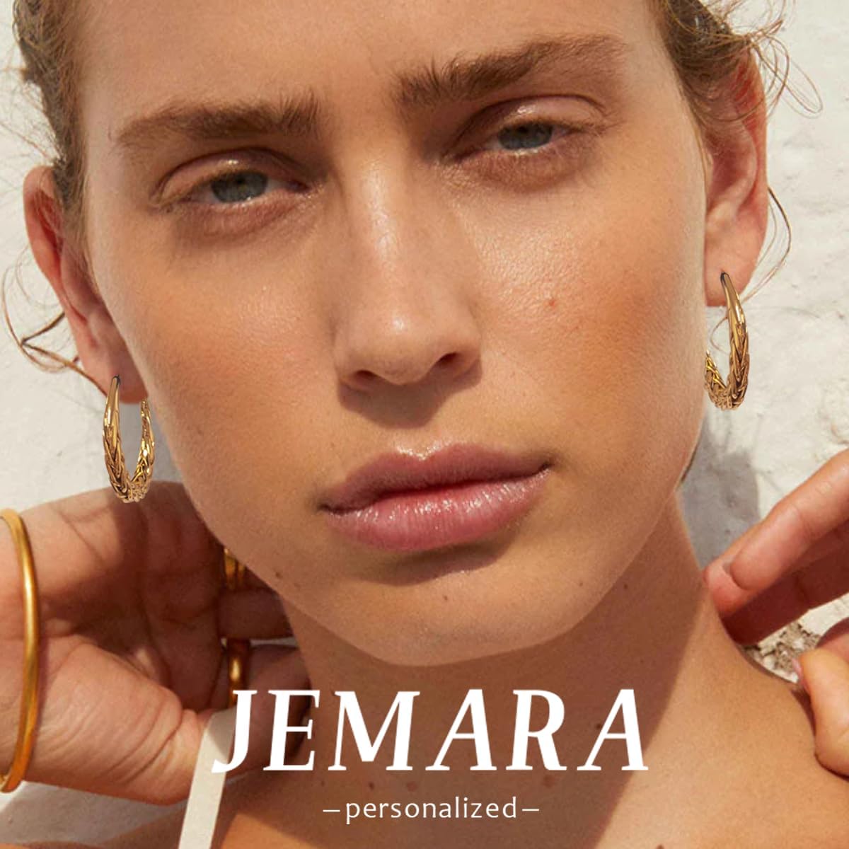 JEMARA Pendientes de Aro de Plata para Mujer a la Moda Hipoalergéni...