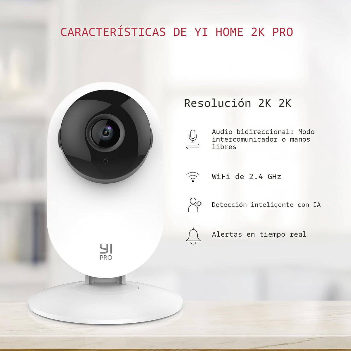 YI Cámara de seguridad para el hogar PRO 2K 3pcs, WiFi de 2.4GHz co...