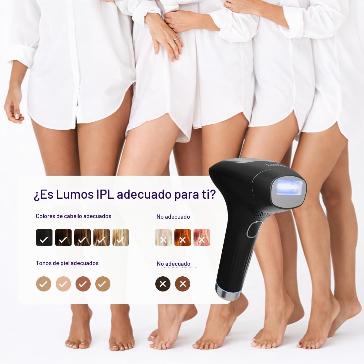 Michael Todd Beauty LUMOS Laser IPL Dispositivo de depilación para...