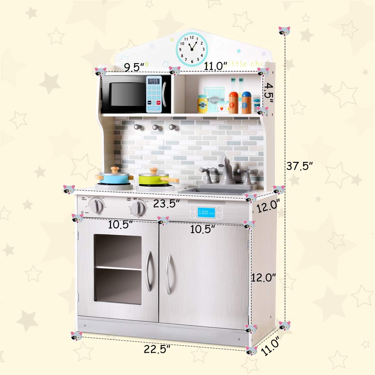 HONEY JOY Juego de cocina para niños, cocina de simulación para niñ...
