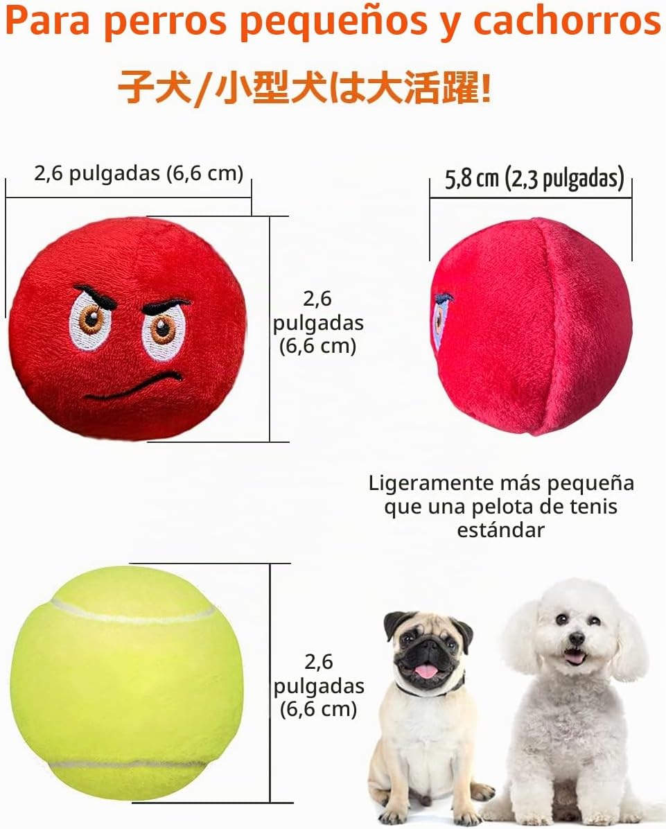 SCHITEC Juguetes chirriantes para perros, [6 unidades] Pelotas de f...