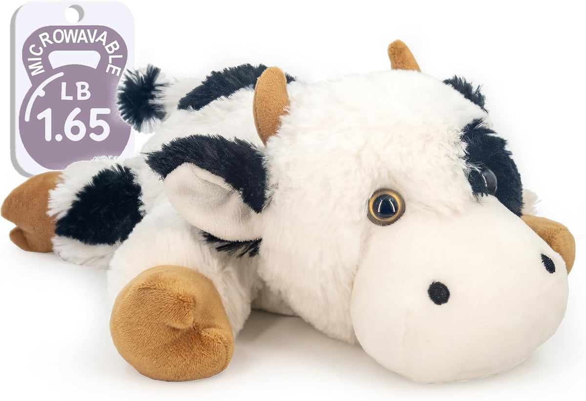 Marysun Animal de peluche de vaca calentado para microondas, felpa...