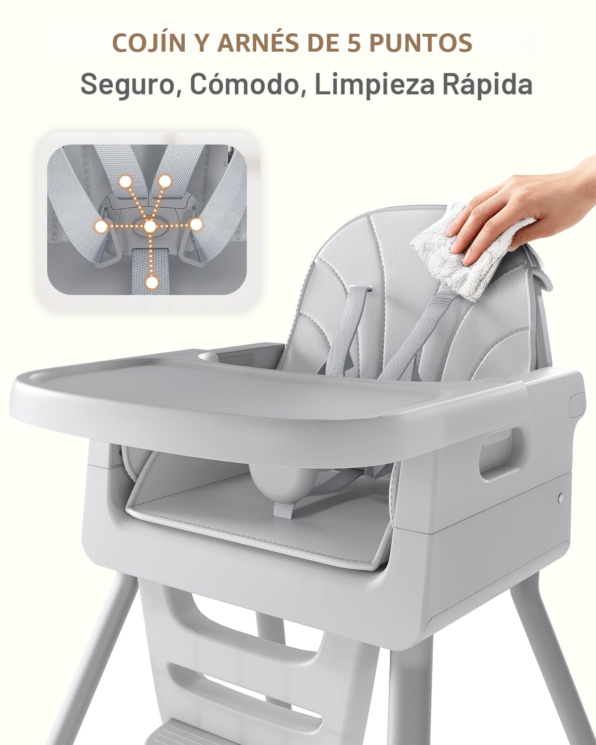 EverKiddo Silla alta para bebé a partir de 6 meses, sillas altas pl...