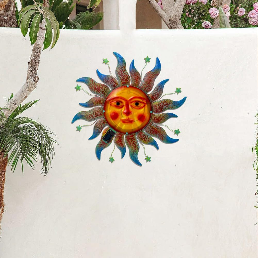 dreamskip Decoración de pared solar solar de metal de 30 pulgadas,...