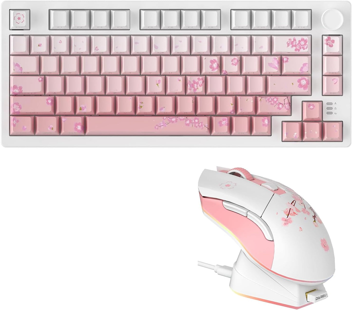DAREU EK75PRO Sakura Pink Teclado mecánico inalámbrico para juegos...