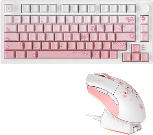 DAREU EK75PRO Sakura Pink Teclado mecánico inalámbrico para juegos...