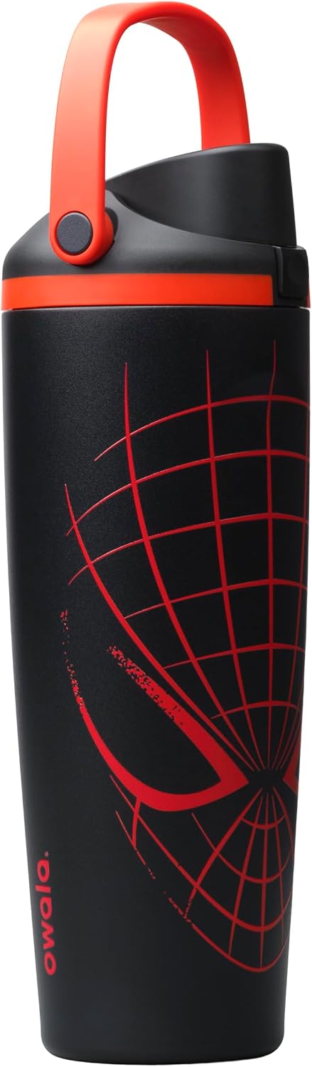 Owala Spider-Man FreeSip Sway - Botella de agua de acero inoxidable...
