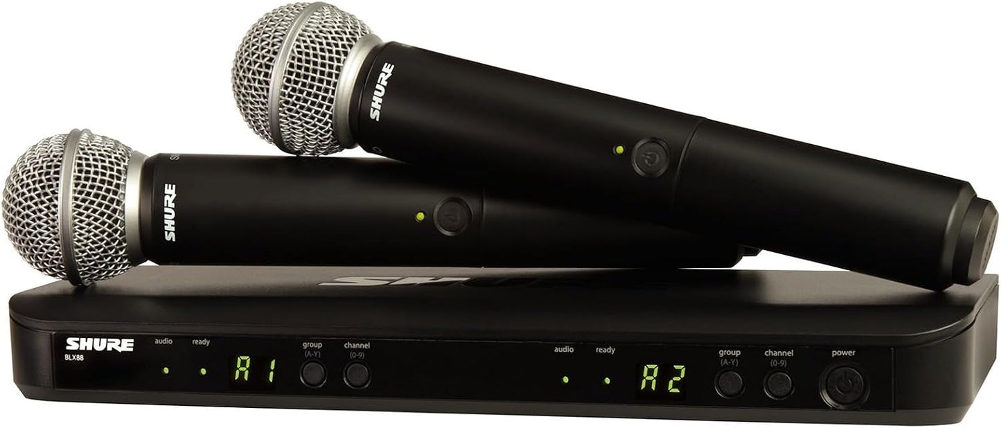 Shure - Sistema de micrófono inalámbrico UHF BLX288\/SM58, para igl...