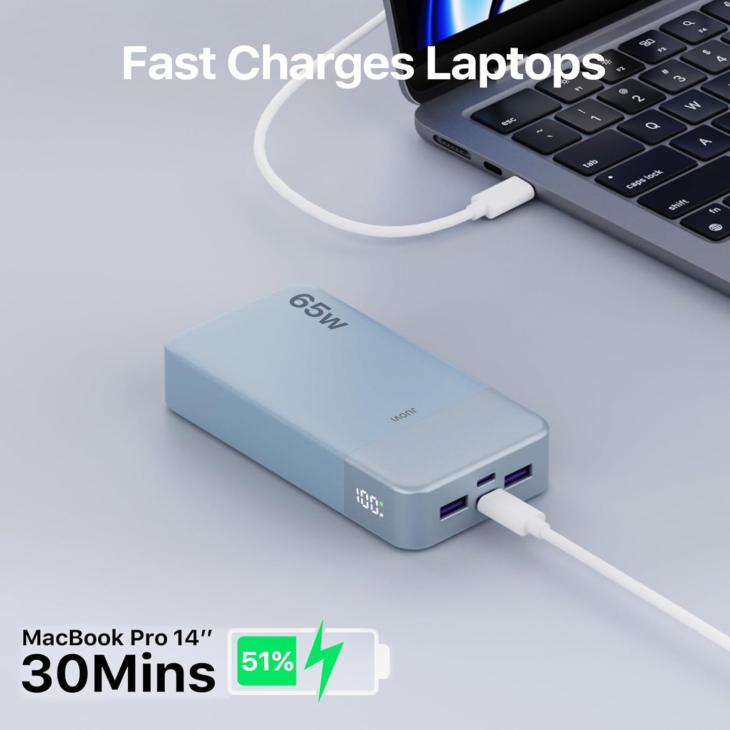JUOVI Cargador portátil de 65 W para portátil Power Bank 20000mAh |...