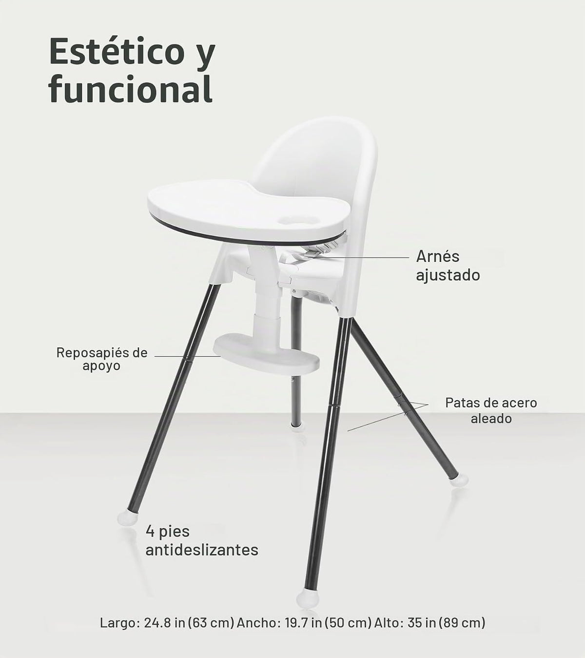 Mallify Silla alta plegable, silla alta portátil para bebé que ahor...