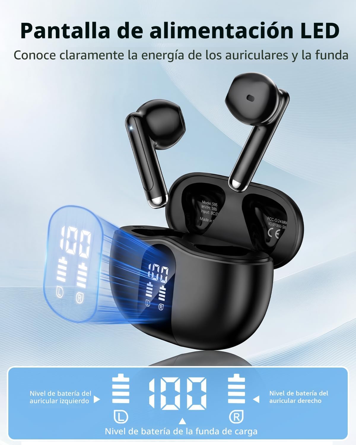 Auriculares inalámbricos, auriculares Bluetooth 5.4 2026 con micróf...