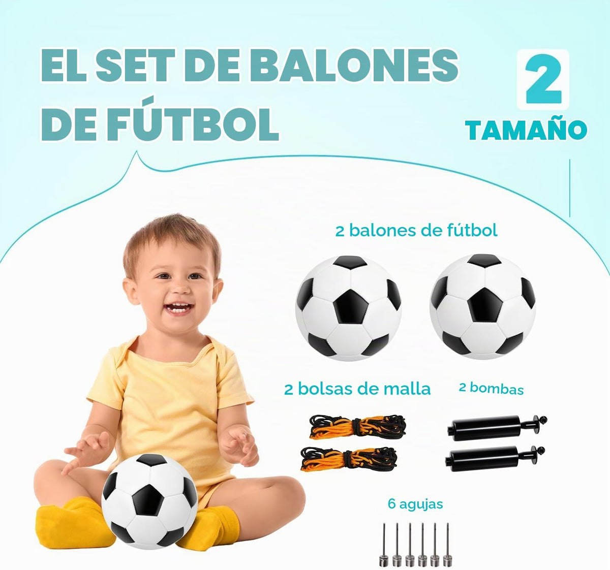 Balones de fútbol tamaño 5 tamaño 4 tamaño 3 tamaño 2 con bombas, p...
