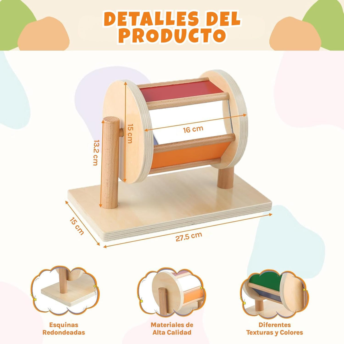 Kit de Juguetes Montessori para Bebés - Espejo Montessori, Peekaboo...
