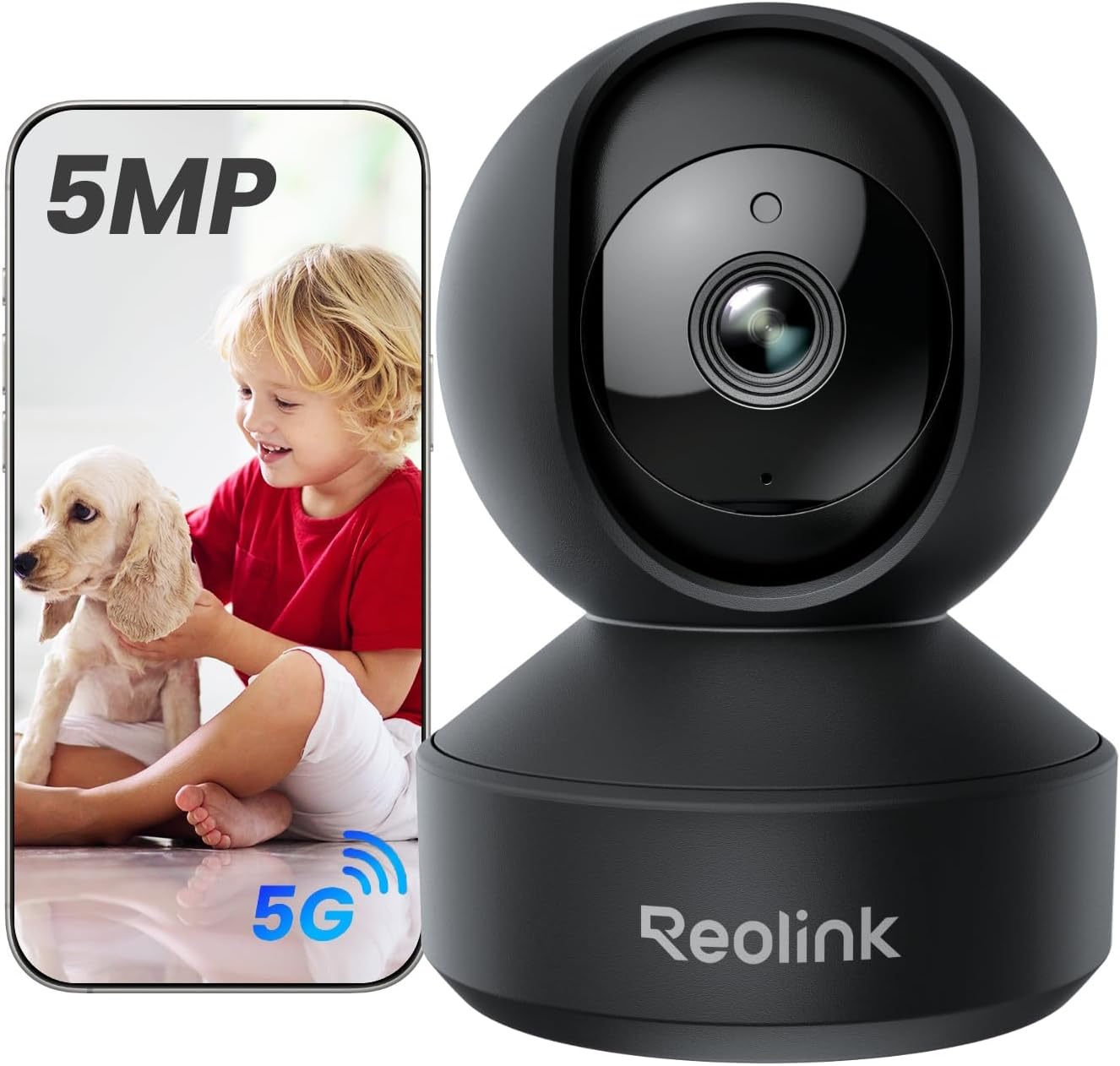 REOLINK E1 Pro (negro) cámara PT de 3K Wi-Fi para interiores para m...