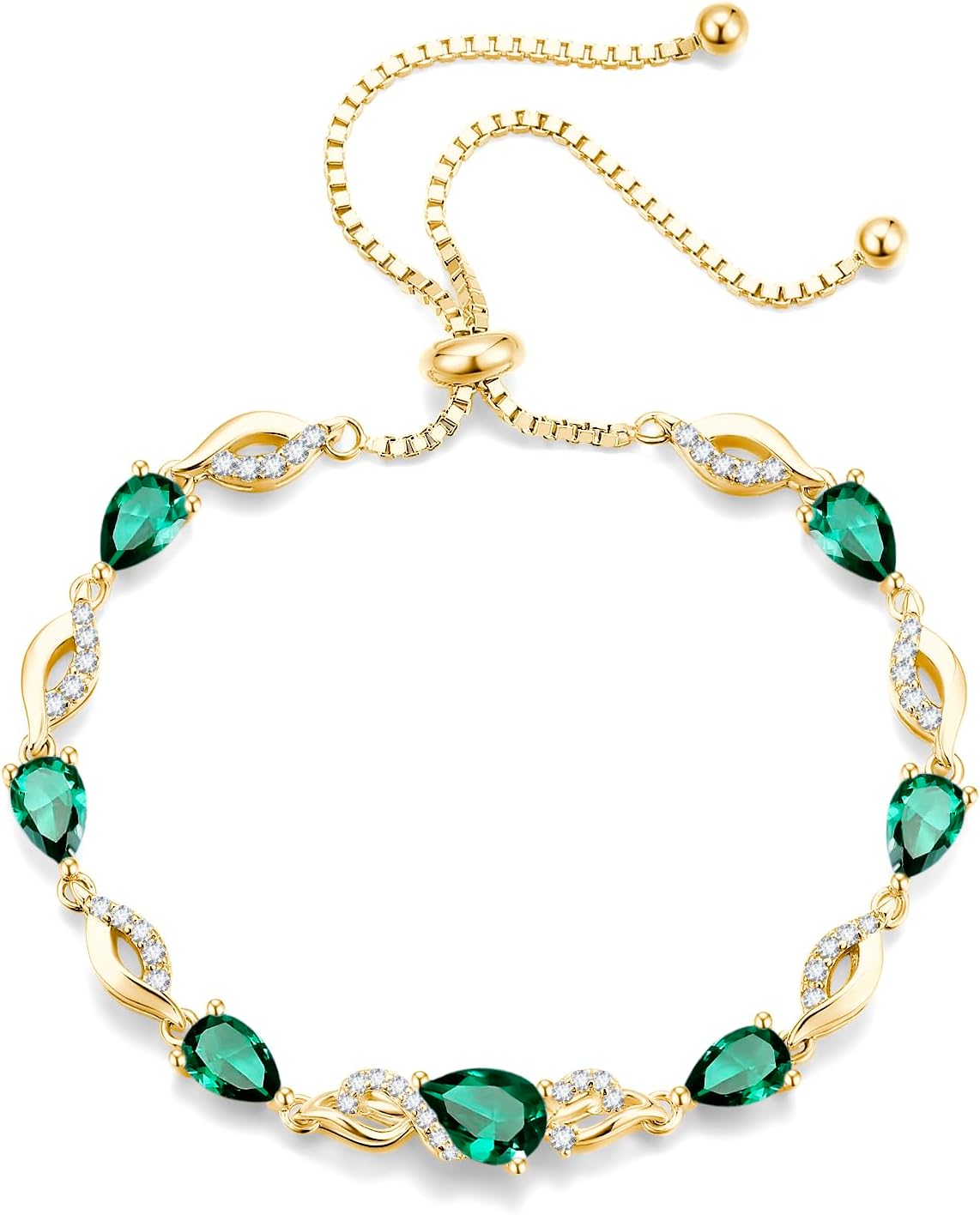 FANCIME Pulsera de tenis ajustable con piedra natal para mujer | Di...