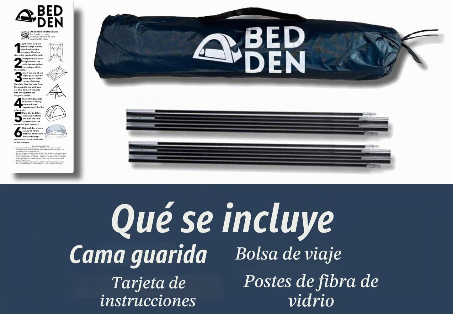 Bed Den - Toldo plegable de privacidad para cama individual XL (79....