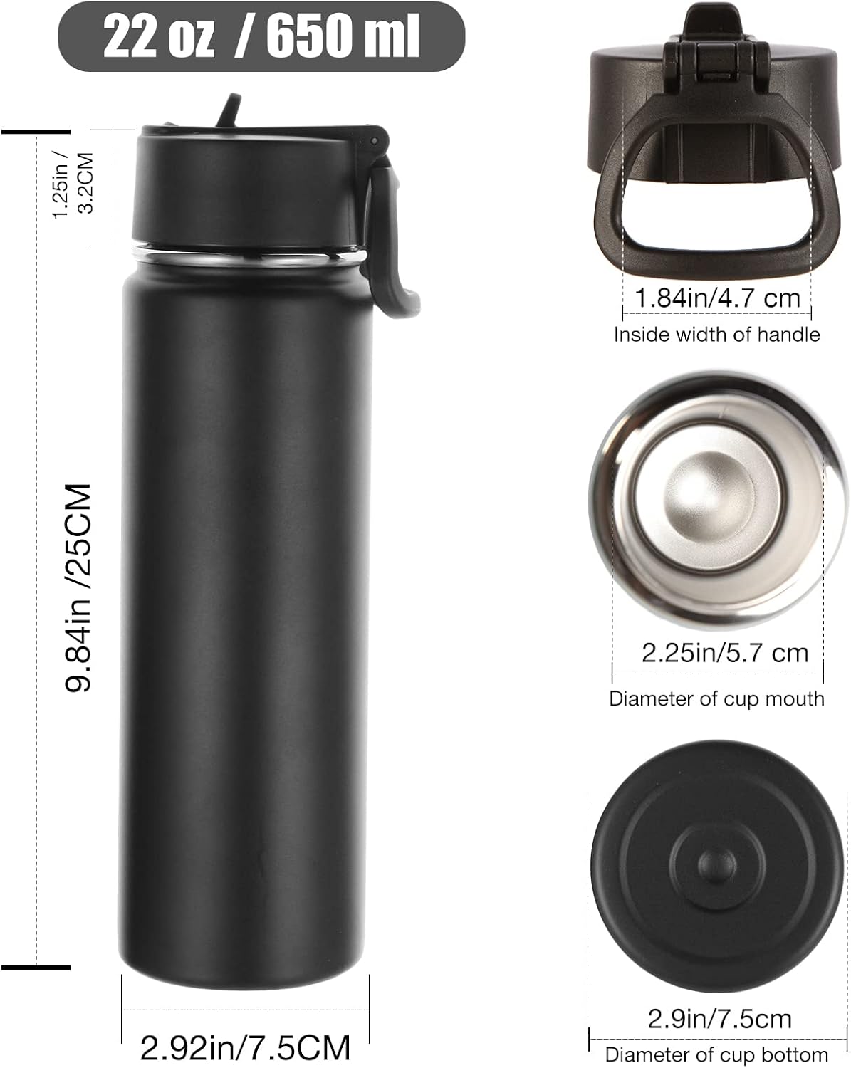 Volhoply Botellas de agua aisladas con pajita a granel, paquete de...