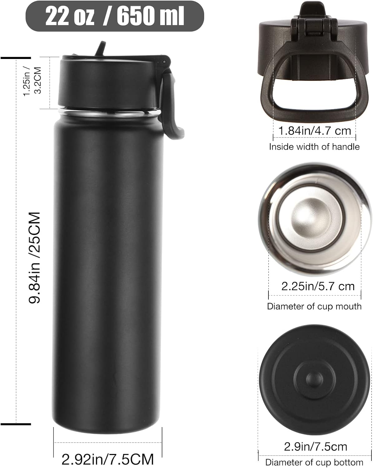 Volhoply Botellas de agua aisladas con pajita a granel, paquete de...