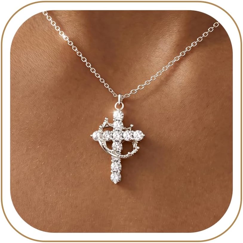 NECOCY Regalos de Pascua, collares mejorados con cruz de corona par...