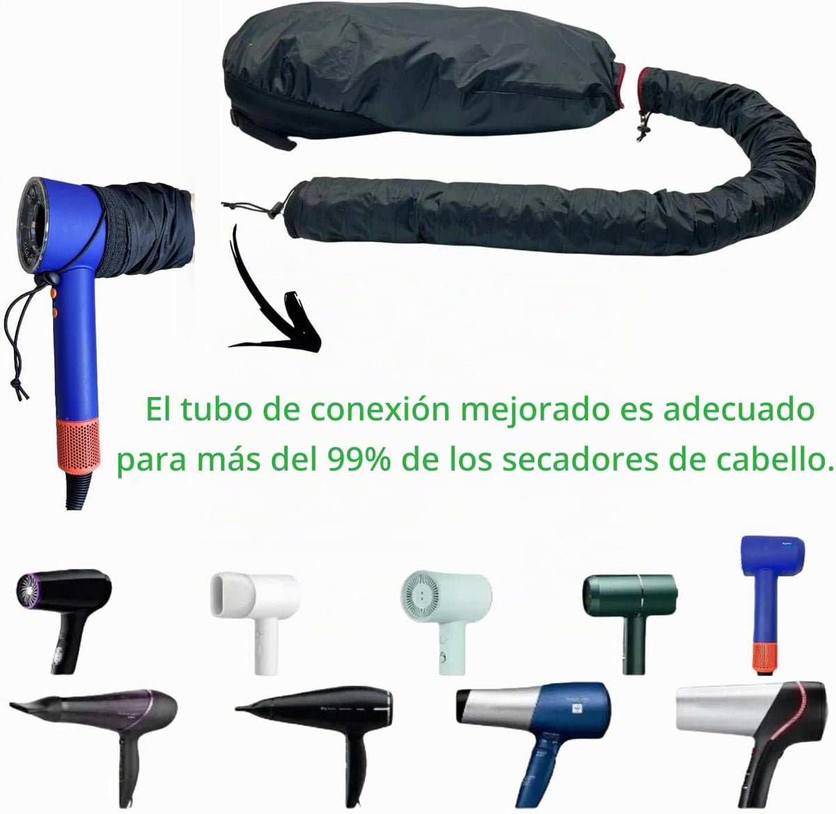 Secador de pelo con capucha para cabello rizado, gorra grande ajust...