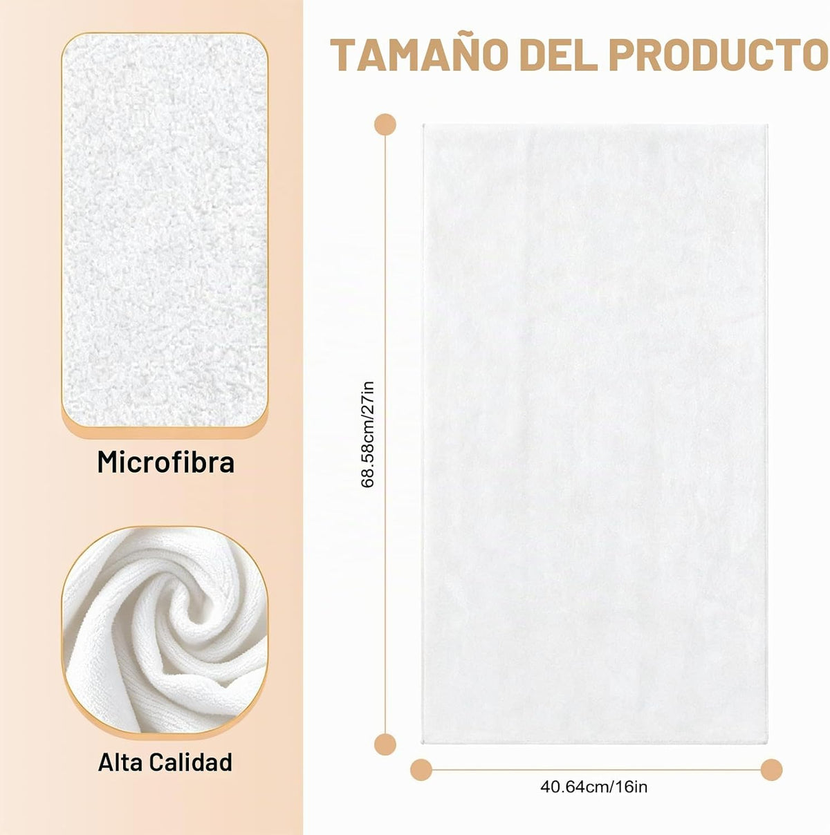 Puomue Toallas blancas de salón, toalla de microfibra súper suave y...