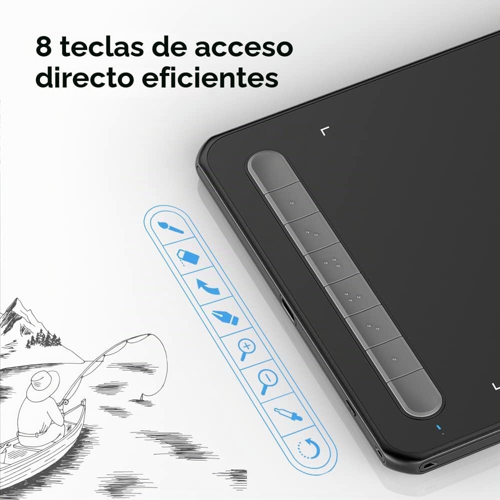 XPPen - Tableta gráfica de dibujo Deco MW Bluetooth inalámbrica par...