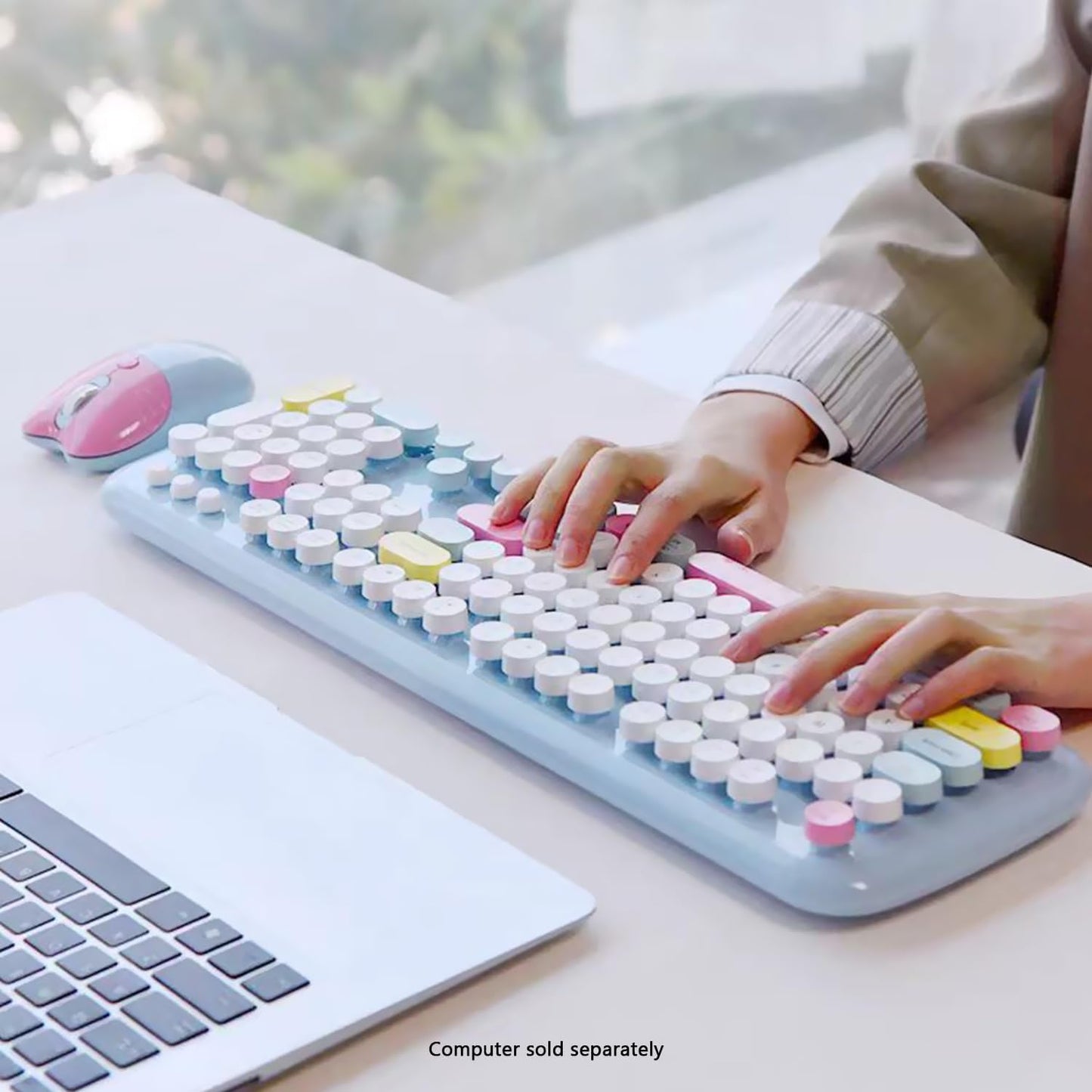 SaharaCase - Combo de teclado y mouse inalámbricos con clic silenci...