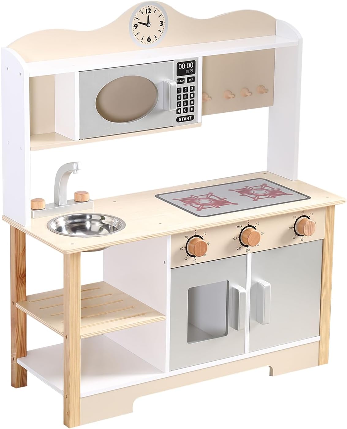 Juego de cocina de madera, juego de cocina de juguete para niños, j...