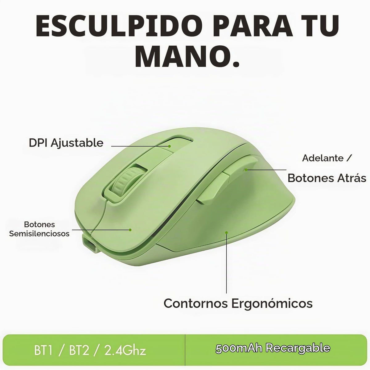 X9 Green Ergonómico Teclado Ratón Combo Inalámbrico - Escribe Cómod...