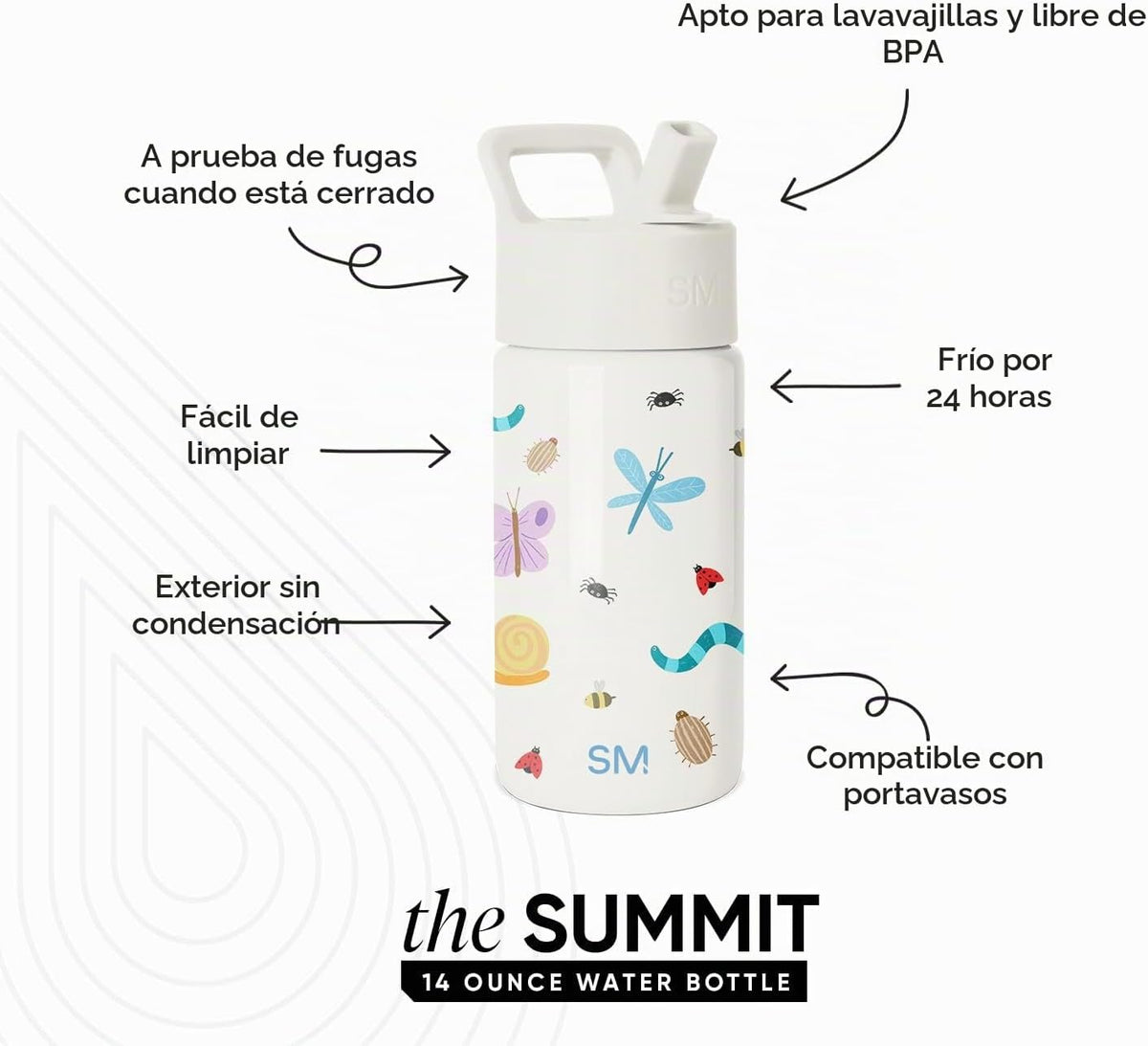 Simple Modern Botella de agua para niños y taza para niños pequeños...