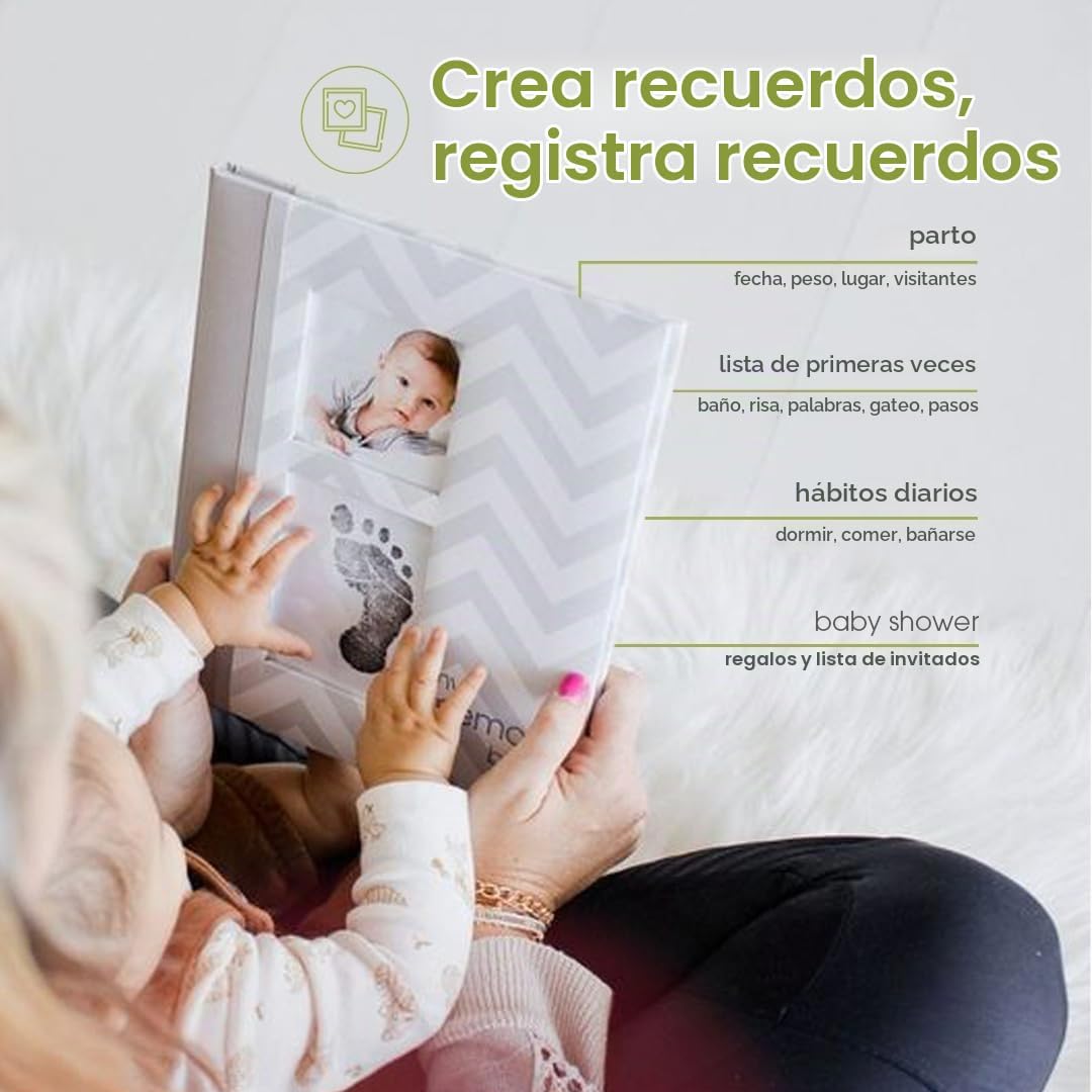 Pearhead - Libro de recuerdos del bebé Chevron los primeros 5 años,...