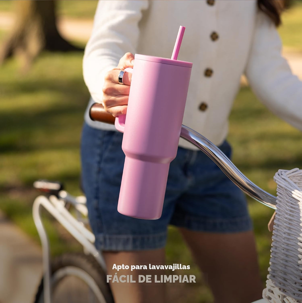 Simple Modern Disney - Vaso de 40 onzas con asa y tapa con pajilla,...