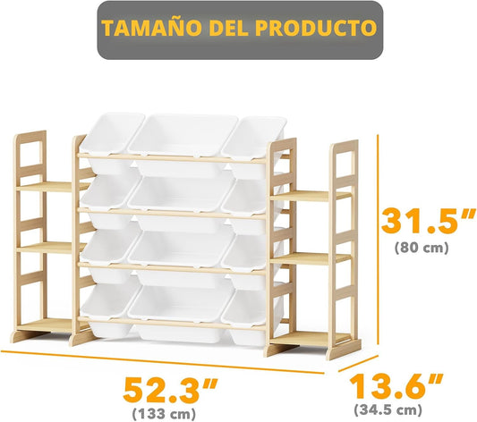 Organizador de almacenamiento de juguetes SpaceAid con 6 estantes y...