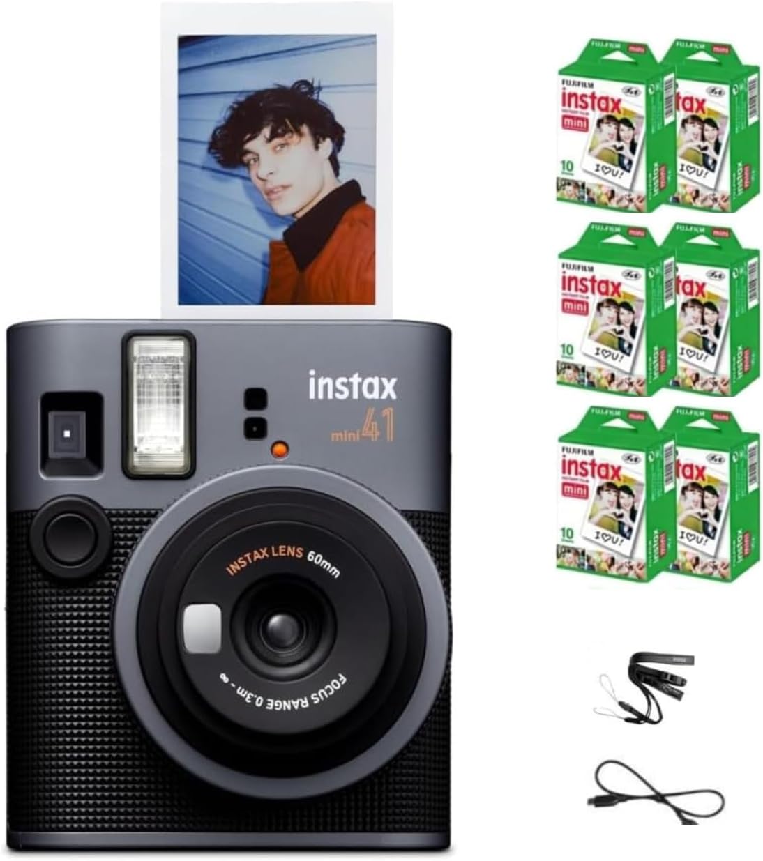 Fujifilm Cámara Instax Mini 41 de película instantánea (cámara + pe...