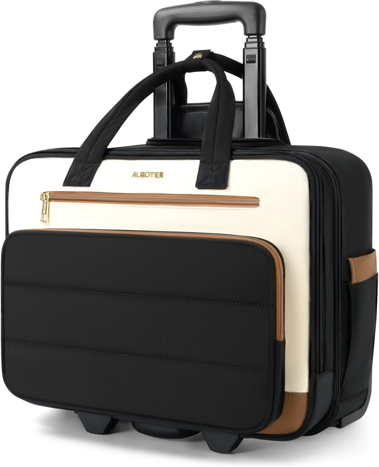 Bolsa acolchada con ruedas para laptop, maletín con ruedas para com...