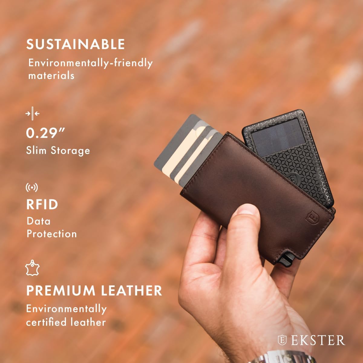 Ekster Parliament (Colección '18) - Cartera de piel fina con bl...