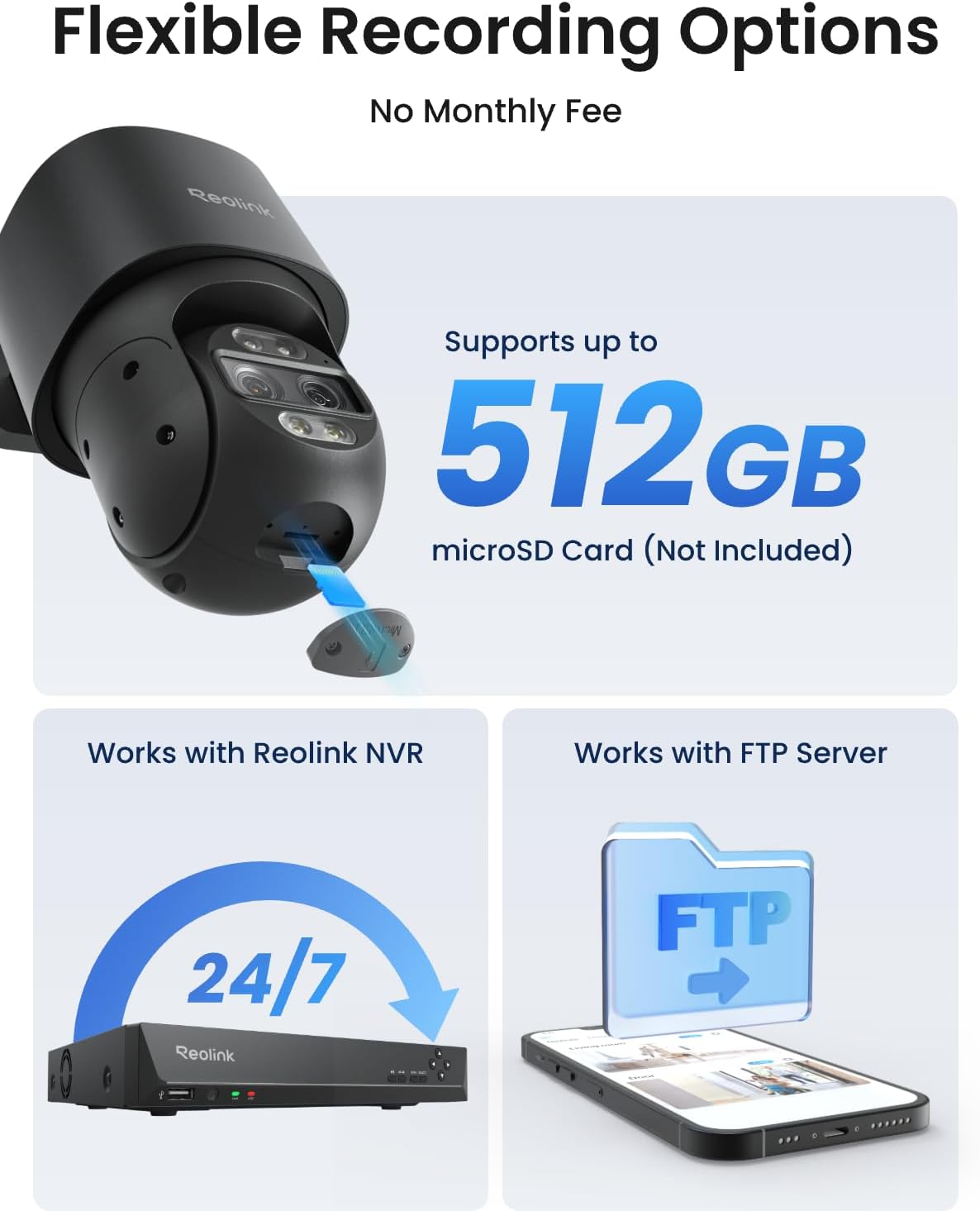 REOLINK TrackMix PoE Cámara de seguridad PTZ de doble lente gris 6X...