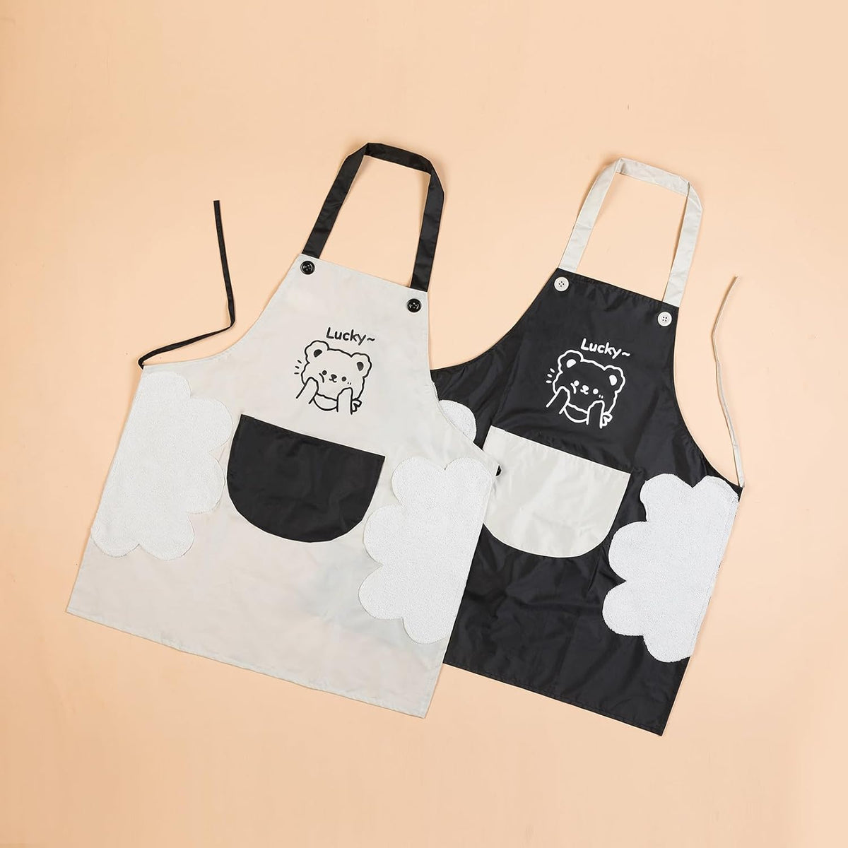 Agirlvct Paquete de 2 delantales de cocina con toallita de mano, re...