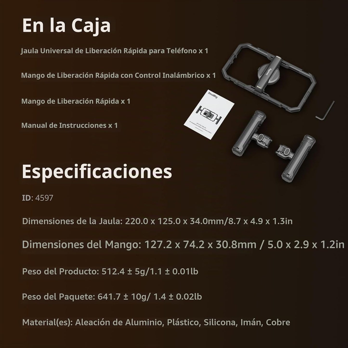 SmallRig Kit Básico de Jaula de Teléfono de Liberación Rápida Unive...
