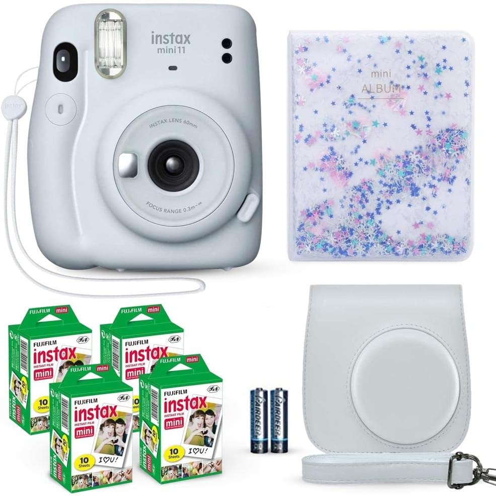 Cámara instantánea Fujifilm Instax Mini 11 color blanco hielo + paq...