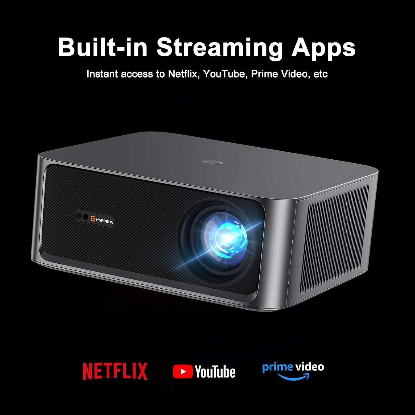 Proyector para exteriores HAPPRUN de 3000 lúmenes ANSI con aplicaci...