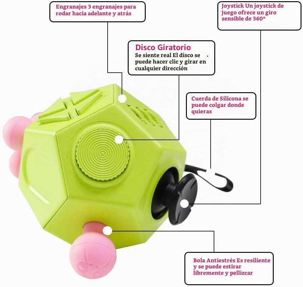 Juguetes Fidget de 12 Lados, Juguetes de Cubo Dodecágono Anti-Ansie...