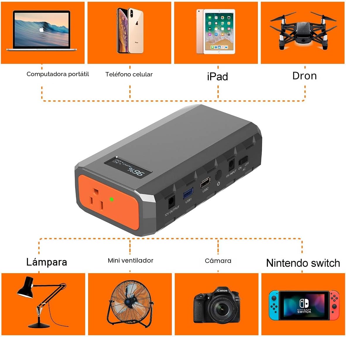 SinKeu Cargador portátil de teléfono portátil de 23,400 mAh\/86,58...