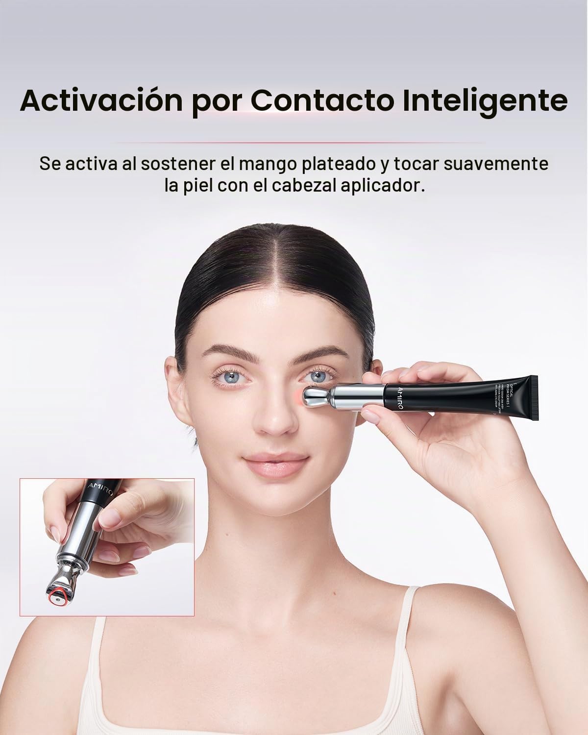 AMIRO PDRN Crema de ojos para terapia de luz roja con masajeador de...