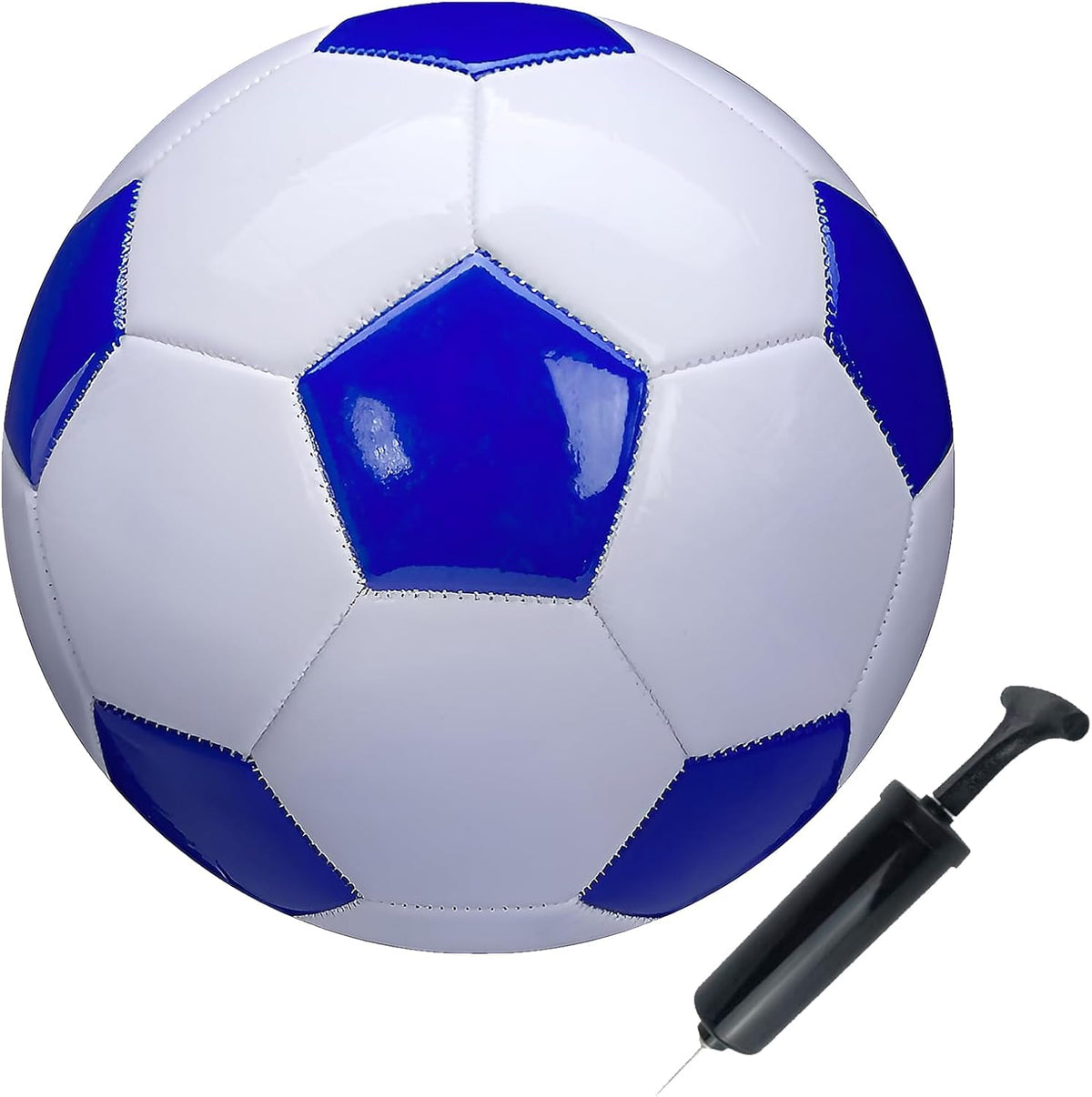 SPDTECH Balón de fútbol tamaño 2, 3, 4, 5, blanco y azul, actividad...