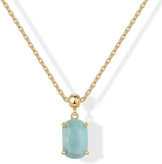 PAVOI Collar con dijes de oro con piedras preciosas para mujer, cad...