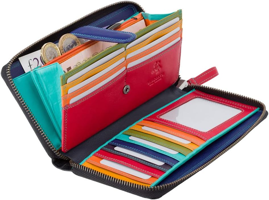 Visconti Bolso de mano de cuero suave multicolor para mujer -Spectr...