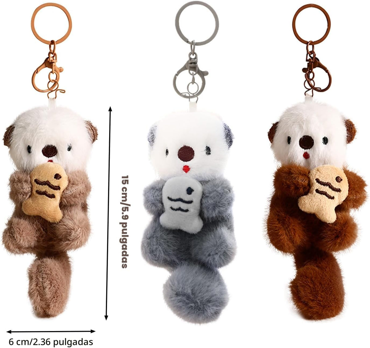 Llavero de peluche con dije de nutria para mujeres, adolescentes y...