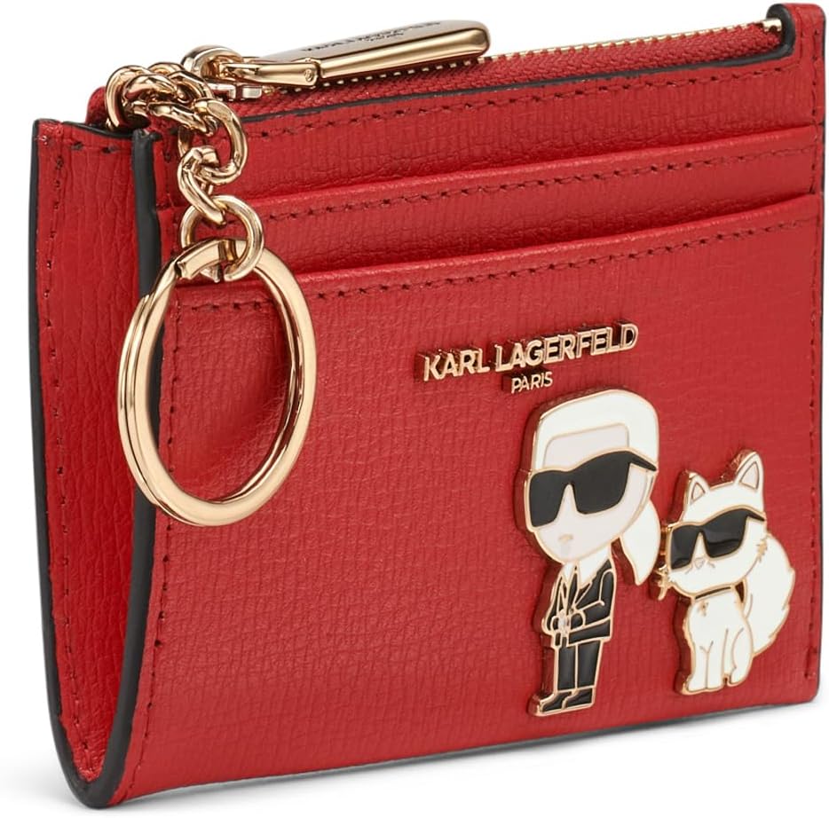 KARL LAGERFELD Paris Choupette SLG - Tarjetero con cremallera, colo...