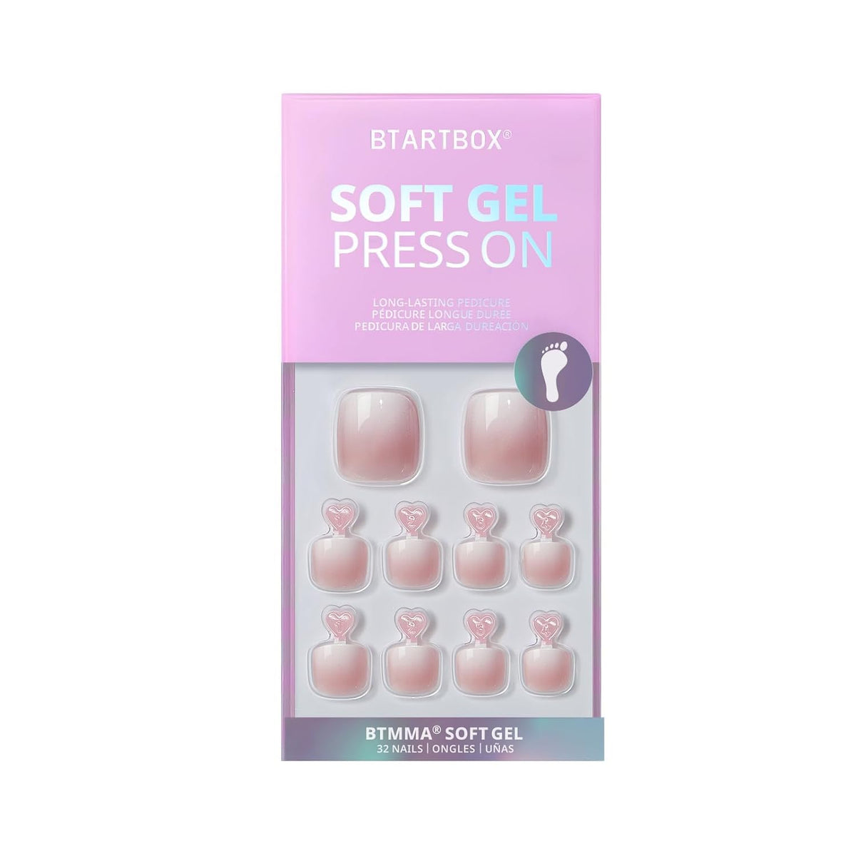 BTArtbox - Uñas a presión, color rosa baby boomer, squoval corto, d...